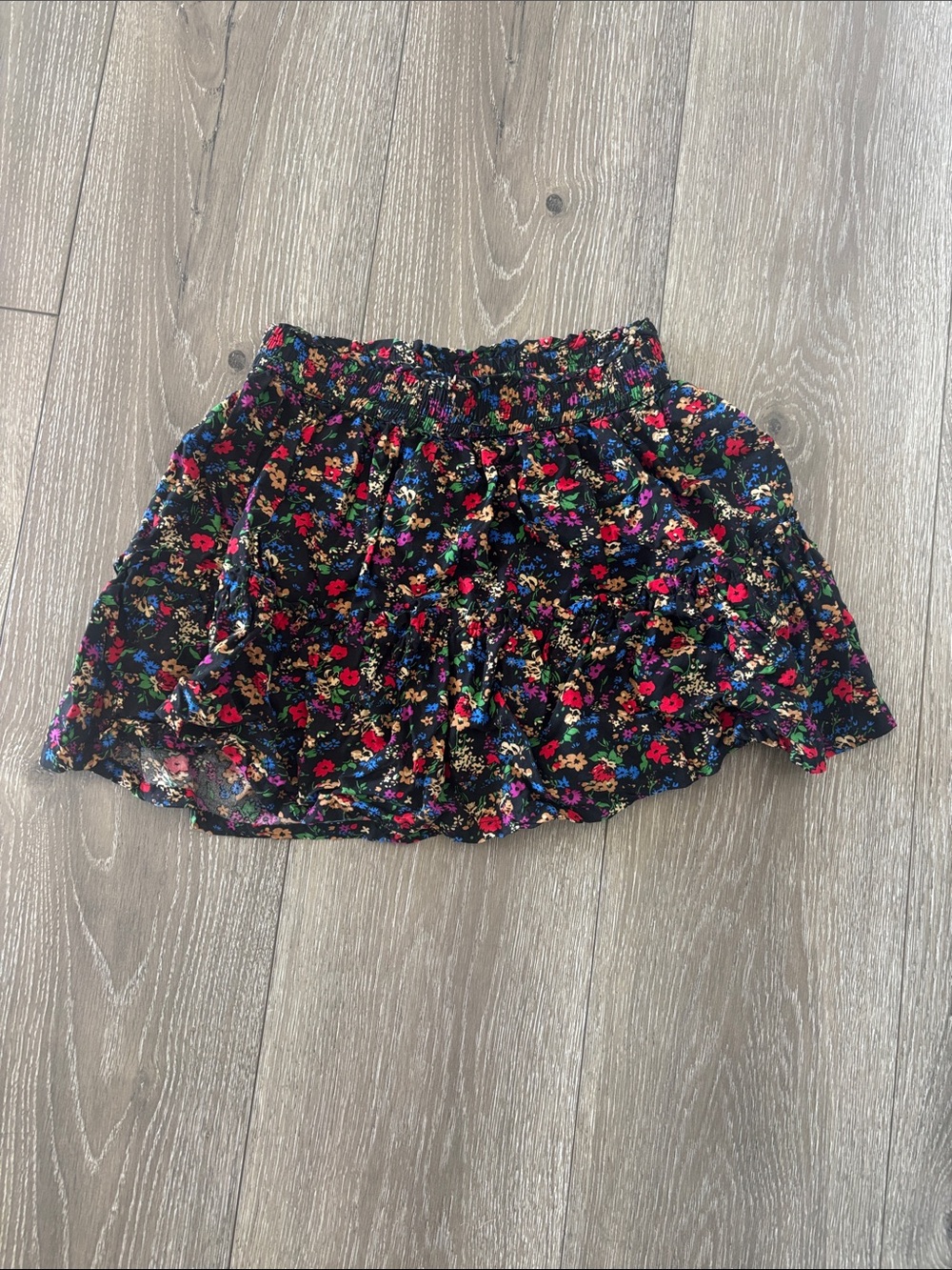 GAP Black Floral Ruffle Mini Skirt, girl’s size medium